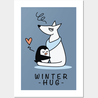 Winter hugs! Posters and Art